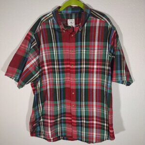 Brooks Brothers Mens Short Sleeve Button Down Red/Blue/Green/White Plaid…